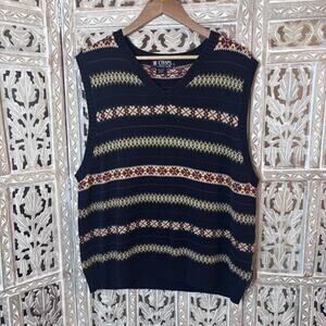 CHAPS Golf by Ralph Lauren Cotton Fair Isle Sweater Vest Grandpa Men's XL Vtg